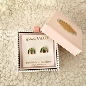 NIB Gold Cake Ugly Sweater Earrings